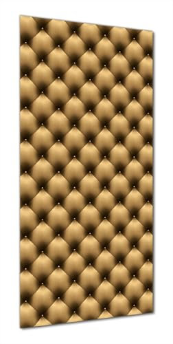 Wallario Selbstklebende Duschrückwand 90 x 180 cm mit Motiv Goldene Ledertür - Wandverkleidung Fließenersatz mit Hochglanzlaminat in Glasoptik