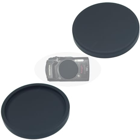 Copriobiettivo in gomma per Olympus Tough TG-7, TG-6, TG-5 TG-4 TG7, T6, TG5 TG4 rosso/nero, tappo obiettivo in gomma accessorio -2 pezzi