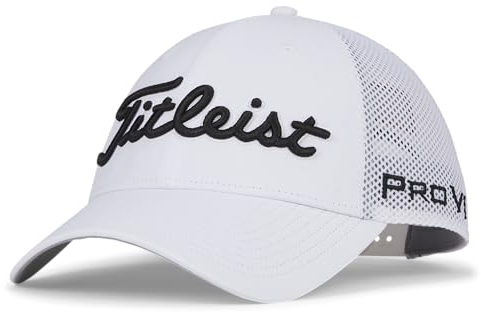 Titleist Unisex Tour Performance Mesh Golfmütze Verschluss, weiß/schwarz, Einheitsgröße