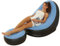 Chaise Gonflable Gonflable, Chaise Longue Gonflable avec Pouf pour Le Camping, Les Jeux, la Pause déjeuner, la fête dans Le Jardin, Profitez d'un Bain de Soleil (Bleu Clair)