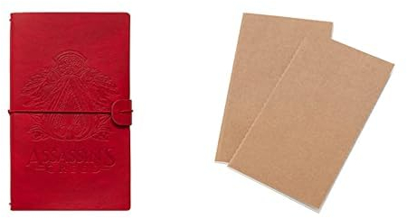 Grupo Erik Reisetagebuch zum Selberschreiben Assassins Creed Bullet Bullet Journal Dotted Notizbuch + Ersatz Nachfüllpack Dotted Notebook 12x19,6 cm 40 Seiten liniert und 40 Seiten mit Punktraster