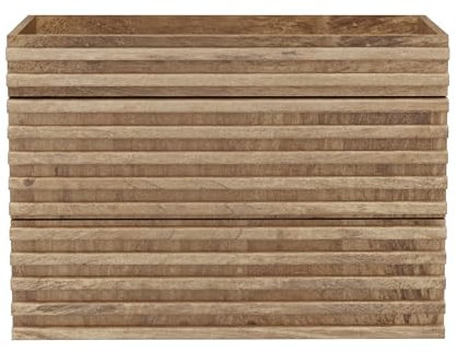 UEV Waschbeckenunterschrank hängend 75cm, Badezimmerschrank mit 2 Schubladen, Soft-Close-System, Unterschranke fürs Bad,Waschplatz, Waschtischunterschrank, Badmöbel für Gäste WC, Natur