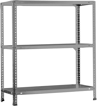 PROREGAL Schraubregal Panda SMALL | HxBxT 100x100x40cm | Fachlast 75kg | Grau | Schwerlastregal Lagerregal Garagenregal