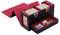 Tolesum Caja De Tarjetas De Doble Capa Para Mtg, Con Cajón De Dados, 2 Ventanas Laterales, Caja De Cubierta Magnética Con Capacidad Para Más De 300 Tarjetas Para Cartas Commander Tcg - Negro Rojo