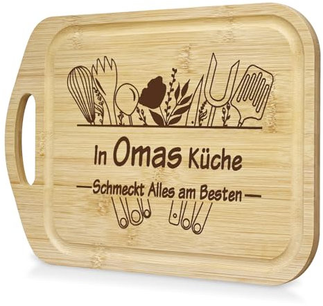 LUXHOMY Oma Geschenk, Geschenke für Oma, Schneidebrett für Oma, Geschenke Oma - Schneidebrett aus Bambus, Bester Oma Geschenke, Oma Geburtstagsgeschenk, Küchengeschenke für Oma