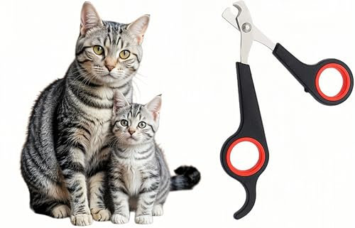 JUNEYE Niubow Professional Cat Nail Clippers Trimmer Scissors for Small Breeds, Puppies, Rabbits, and More, Safe Sharp Stainless Steel Blades, Non-Slip Big Handles, Easy at Home Grooming
