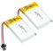 2Pcs 3.7V 300mAh 602030 Rechargeable Lipo Batterie Remplacement Lithium Polymère avec SM-2P Connecteur pour écouteurs, Jouets RC, Balance numérique, Beauté Instrument Batterie