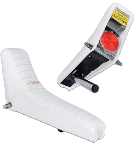 Compatible With Raleigh Chopper MK2 Seat Saddle Back Plate Post - Full Complete Seat - Reproduction - White