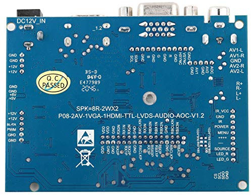 LCD Controller Board mit VGA+AV Eingang für 9V-24V LED Panel | Kompatibel mit ATTN92 LED Display & AT065TN14 LCD Screen | Mit Fernbedienung & Umkehrfunktion | LCD TreiberBoard