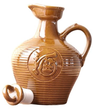 Ciieeo Ceramic Wine Jug Utensil Set Flatware Set Earthenware Water Pitcher Terracotta Water Traditional Small Mud Jug Pottery Jar Portable Wine Container Housewarming