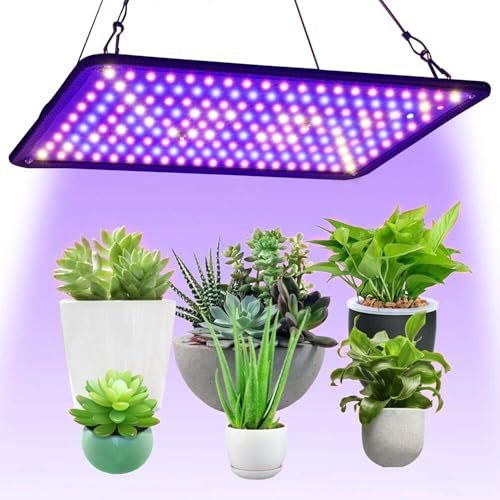 Rosnek LED Grow Lampe, 180 LEDs Pflanzenlampe mit UV IR für Gewächshaus und Zimmerpflanzen Gemüse und Blumenanbau, 28x18cm (Vollspektrum)