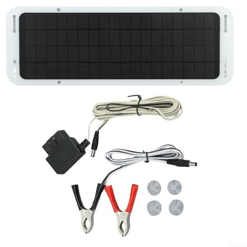 Honseadek Solar Trickle Charger Monocrystalline Solar Panel With OBD Battery Clip Cable, Dual USB Output DC12V18V Charging Car Battery For Cars, RVs, Boats And Motorcycles