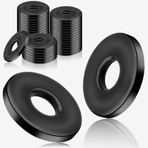 30 arandelas M6 negro acero inoxidable DIN 9021 A2 V2A arandelas de carrocería, arandelas accesorias, lavadoras grandes, planas, lavadoras planas inoxidables, para tornillos, tuercas, barra roscada