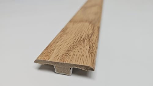 Project DIY® | MDF T-Profile | Threshold Strip | 1 Metre Length | 45mm Wide | 6-10mm Adjustable Height | Laminate & Wood Flooring Transition Strip | Easy to Install (Oiled Oak)