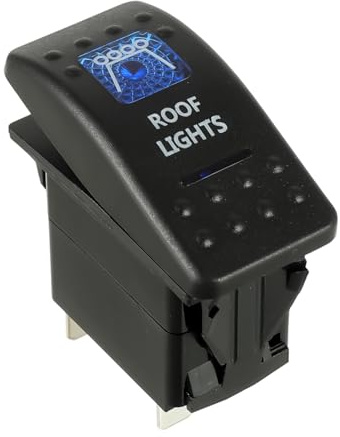 HUAREW 12V KFZ Beleuchtet Kippschalter, 5-poliger Kippschalter Blau LED Auto Armaturenbrett Schalter (Roof Light)