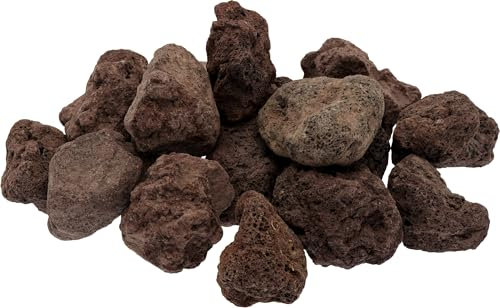 C.A.O. - Roca volcánica 3 kg – Piedra de Lava Natural para Barbacoa Gas o Eléctrica – Rodillos Reutilizables – Difusión Homogénica del Calor – Ecológico, Marrón