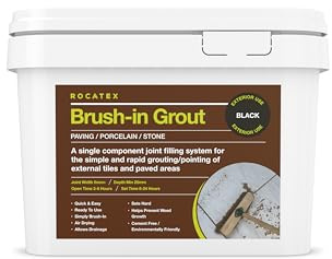 Rocatex Brush-In Grout 12Kg – Ready-to-Use Resin-Based Grout for Outdoor Paving, Patios, and Driveways – Rapid Set, Weather Resistant, Easy Application (Black, 12Kg)