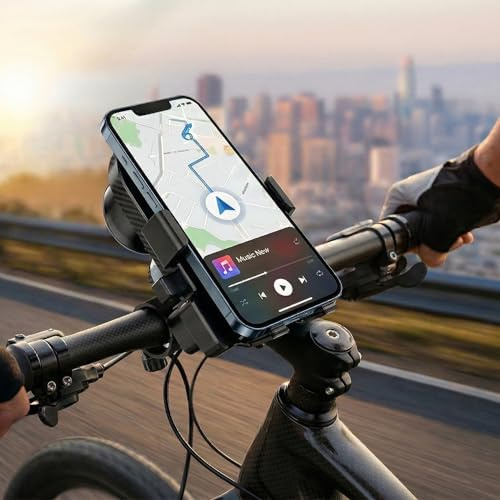 Irishom Bike Phone Holder Bluetooth Speaker, Multifunctional 120dB Bike Bluetooth Speaker with Mobile Phone Holder for Mountain and Road Cycling
