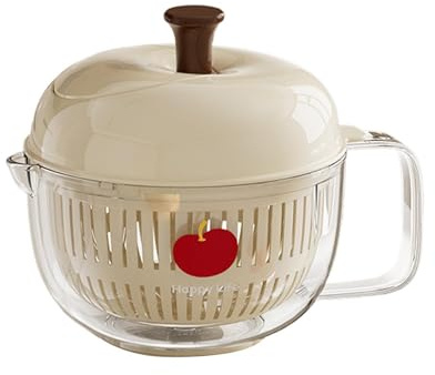 Mimoqk Lavaggio Verdure,A Manovella a Doppio Strato con Manico Dotato di Colino - Centrifuga Manuale per Lavaggio Frutta e Verdura | per Insalata Frutti di Bosco Lattuga Casa Cucina Fattoria Campeggio