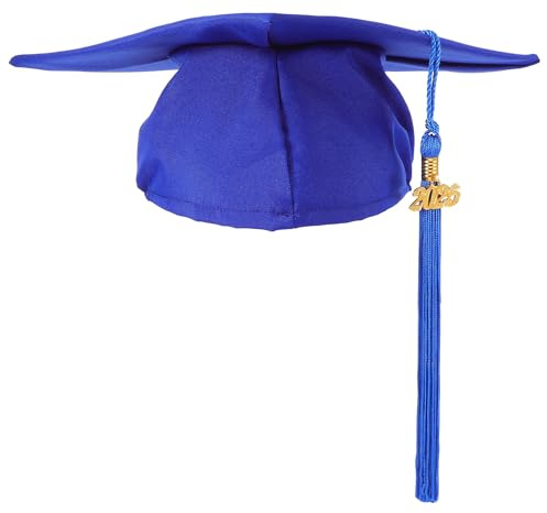 DEARMAMY Verstellbare in Blau Absolventenkappe mit Quaste aus Polyester Robuste und Elegante Kappe für Abschlussfeier 2025 als Requisite für Hochschulabsolventen