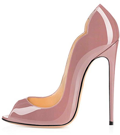 Soireelady Damen Stiletto High Heels,Peep Toe Party Pumps,Pink Damen EU35