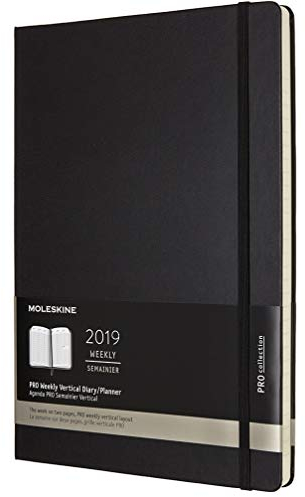Moleskine DHB12PRO5Y19 Professioneller Wochen Notizkalender, 12 Monate, 2019, A4, Vertikal, Hard Cover, Schwarz