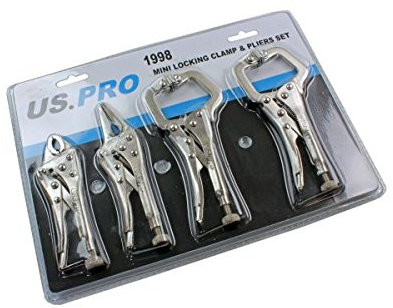 BERGEN 4Pc Welding Mini Vice Locking C Clamps & Pliers Mole Grips B1796