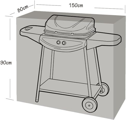 WERKA PRO Housse de Protection Rectangulaire pour Barbecue et Plancha, Étanche et Anti-UV, Conception Durable avec illets en Aluminium, Dimensions 150x80x90 cm, Couleur Blanc