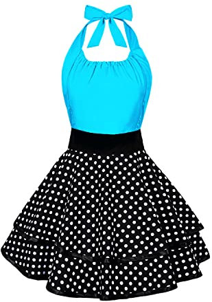 Violet Mist Niedliche Vintage-Schürzen für Frauen, sexy blaue Punkte, Retro-Schürze, Mädchen, Damen, 50er-Jahre-Schürze, Weihnachtsschürze, niedliches Kawaii, verstellbare Kochschürze für Hausfrau,