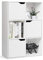 Giantex Bibliothèque Étagère à 6 Casiers, Étagère de Rangement avec 6 Compartiments &3 Portes, Moderne Meuble de Rangement pour Salon, Etudier,Chambre, Blanc
