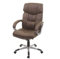 Mendler Bürostuhl HWC-A71, Chefsessel Drehstuhl Schreibtischstuhl, Stoff/Textil, FSC® - Wildleder-Optik braun