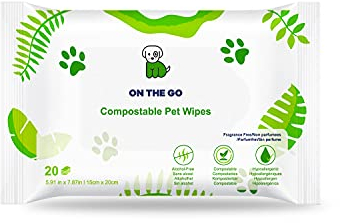 Panmer Pet Dog Wipes For All Pets Eco-Friendly Hypoallergenic Unscented Cleaning Wipes (20 Travel)