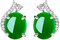 Vintage Frauen Grüne Jade Schmuck 925 Silber Smaragd Edelstein Ovale Ohrstecker Türkis Hochzeit Verlobungsfeier Geschenke