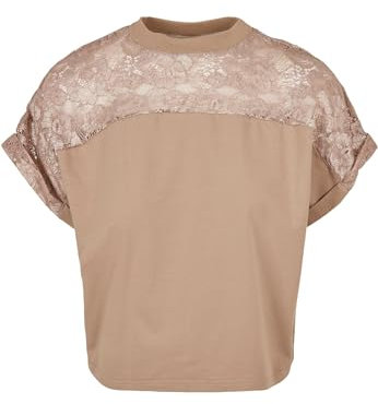 Urban Classics Damen Ladies Short Oversized Lace Tee softtaupe, XS