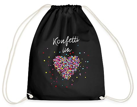 Spreadshirt Konfetti Im Herzen Karneval Turnbeutel, One size, Schwarz