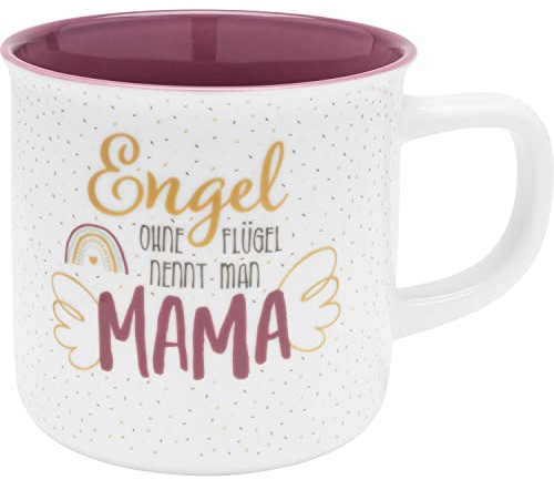 GRUSS & CO Tasse mit Motiv Engel Mama | Kaffebecher, Porzellan, 40 cl, Geschenkbox, Rosa | Geschenk Mama, Muttertag, Geburtsag | 47391