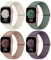 CCnutri 4 Pack Stretchy Nylon Strap Compatible with Apple Watch Straps 38mm 40mm 41mm 42mm(series 10), Adjustable Sport Elastic Bands for iWatch Series 10/9/8/7/6/5/4/3/2/1/Ultra/Ultra 2/SE