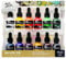 Mont Marte Encre Acrylique supérieure,12x20ml, Couleurs essentielles, Pour les détails fins et les lavis de couleur, idéal pour l'aérographe, l'art de la coulée, le scrapbooking et le dessin à l'encre