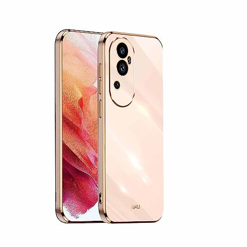 HAOYE Coque pour Oppo Reno 10 5G / Reno 10 Pro 5G, Étui 360°Antichoc Galvanoplastie Élégant Flexible Protecteur en TPU Résistant Aux Chocs Housse Case Cover. Rose