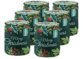 Bolsius - Duftkerzen im Glas mit Aufdruck - 6 Stück - Grün - 23 Brennstunden - Vanille