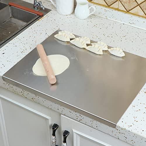 Tagliere In Acciaio Inox -Spianatoia Professionale Inossidabile - Tagliere Spianatoia Per Impastare Piano Da Lavoro In Acciaio Inox Varie Misure Per Cucina Bar Per Ristorante Per Impastare, 50x40 Cm