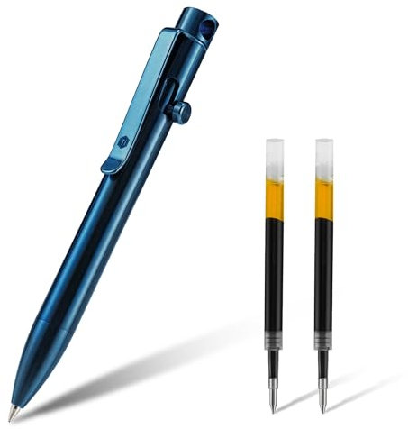 KeyUnity KP03BL Kugelschreiber aus Titanlegierung mit Clip, einziehbarer EDC-Taschenstift aus Metall für den täglichen Gebrauch
