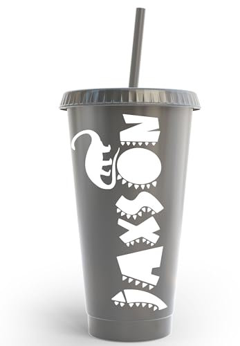 Gobelet en plastique personnalisé pour enfants et adultes - Motif dinosaure Brontsaurus - 710 ml