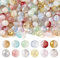Crafans Lot de 120 perles rondes en verre craquelé transparent de 10 mm, 12 couleurs, design bicolore, perles d'espacement en vrac, grosses perles pour la fabrication de bijoux