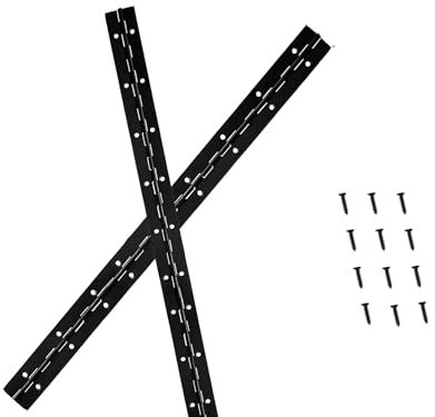 EYSOLD Heavy Duty Piano Hinge, 2 Pack, 18-Inch, Black Stainless Steel, 0.05 Thick, 1.2 Open Width, for Folding Cabinet Doors