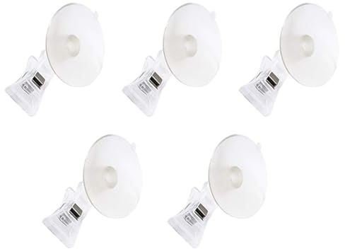 Saugnapf Klammer Saugnapf Clip für Zuhause Kunststoff Clip mit Saugnapf Einkaufszentrum Fenster Tür Saugnapf Klammer klare Wand multifunktional für Wohnzimmer Büro Show (5 PCS)