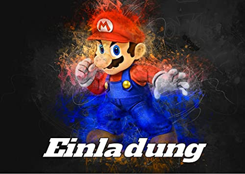 VSW 12 Einladungskarten & 12 Umschläge für Geburtstag Partys und Kindergeburtstag Super Mario Nr. 42