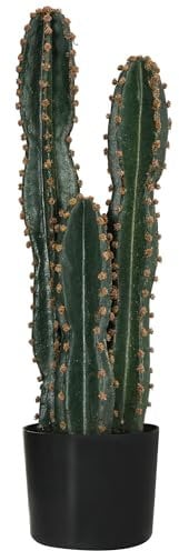 Outsunny Cactus Artificiel Grand réalisme Plante Artificielle Grande Taille dim. Ø 17 x 60H cm Vert