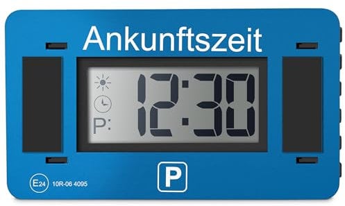 Parkwächter V2 Elektronische Parkscheibe mit Zulassung nach StVO – Digitale Parkscheibe Auto – Parkscheibe Elektrisch mit Zulassung – Automatische Parkuhr mit wechselbarer Taktung – Blau