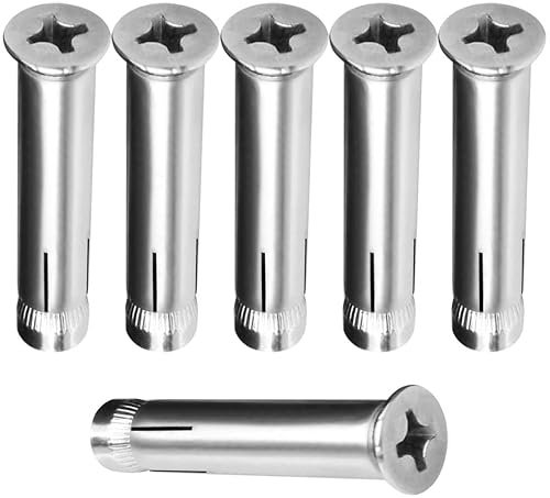Spreizdübel Dübel, Expansion Bolts,Anchor Bolts,Stainless Steel Cross Countersunk Head Expansion Screw for Home Decoration, Engineering, Silver,(M6*70)
